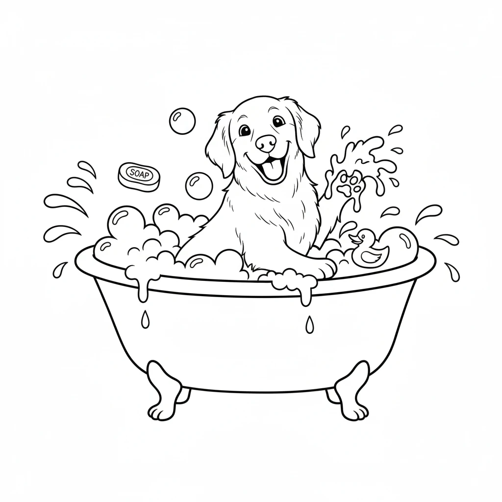 coloriage Golden Retriever à imprimer a4