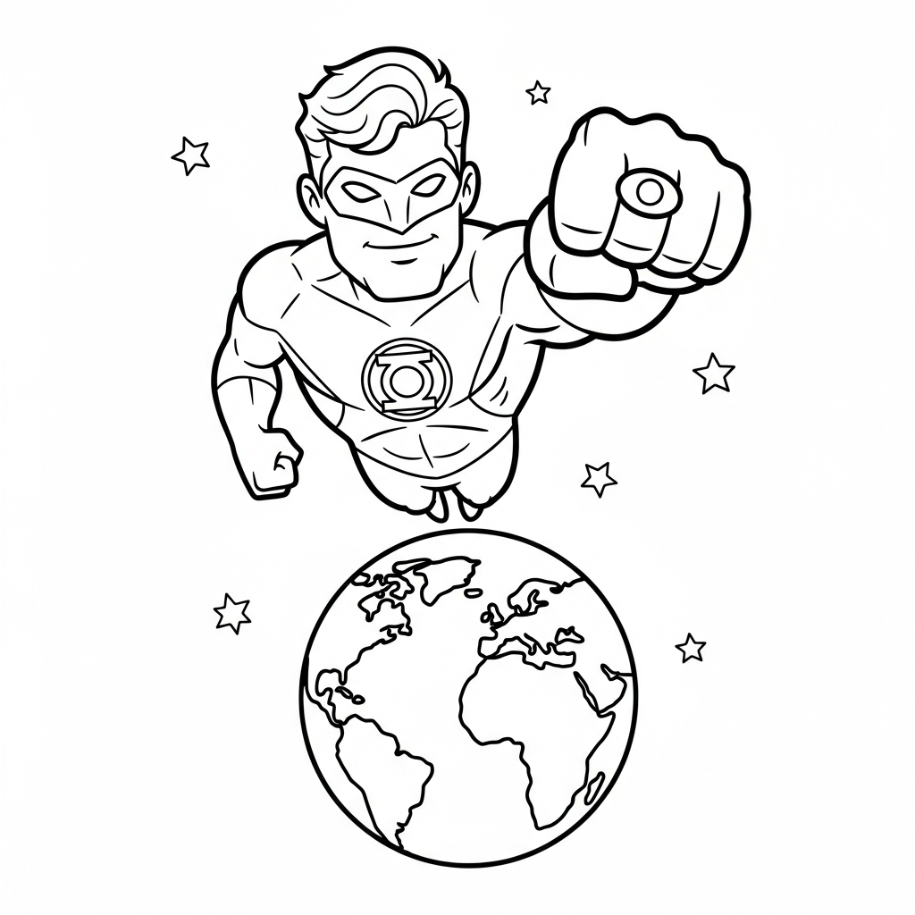coloriage Green Lantern pour enfant a imprimer gratuit