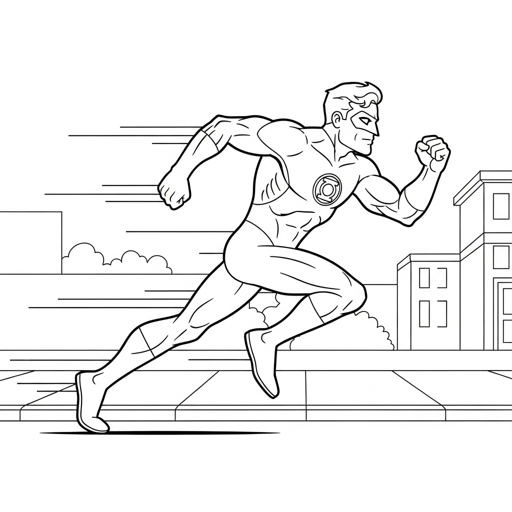 coloriage Green Lantern et decoupage a imprimer gratuit