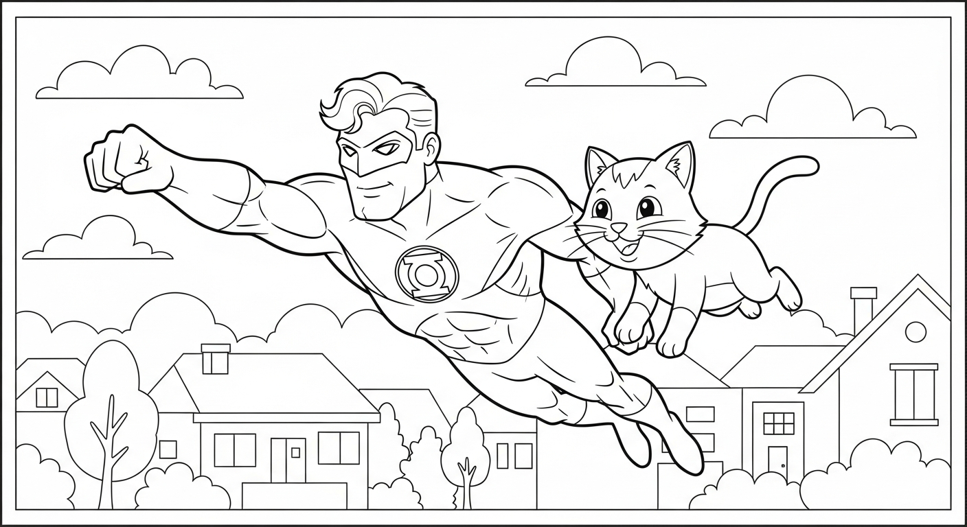 coloriage Green Lantern pour enfants à imprimer