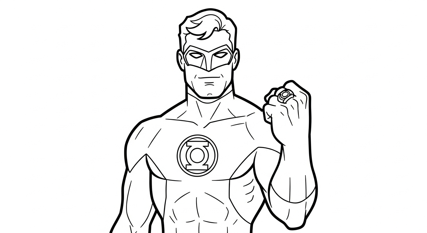 coloriage Green Lantern pour bebe a imprimer