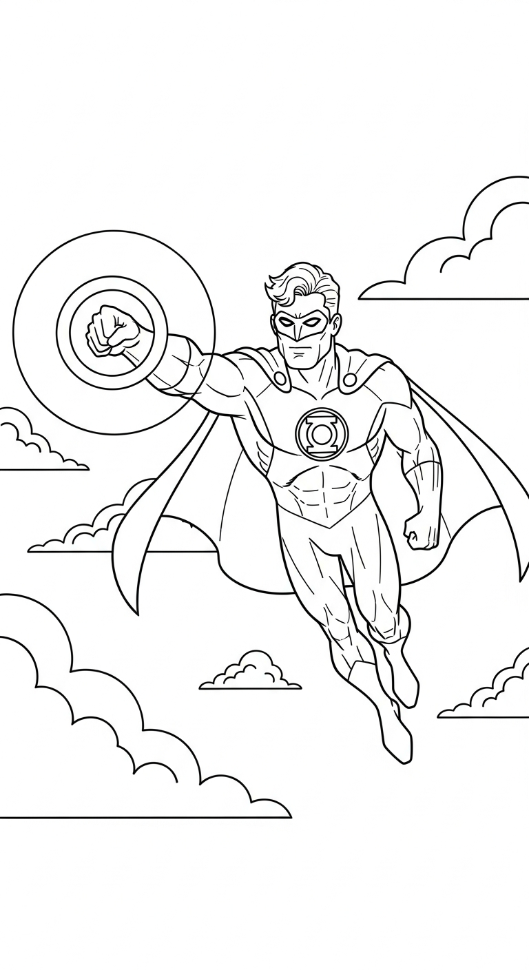 coloriage Green Lantern gratuit a imprimer