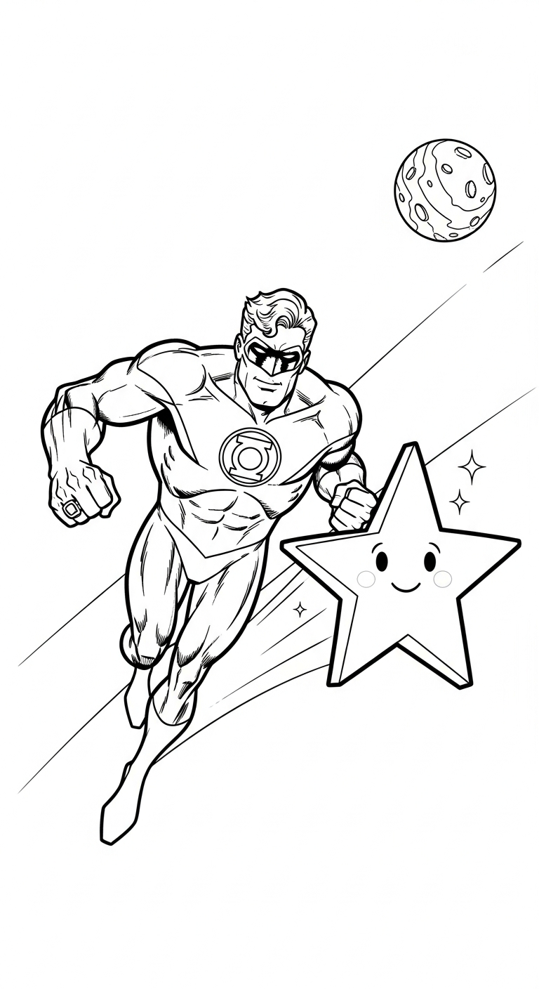 coloriage Green Lantern à imprimer pdf gratuit