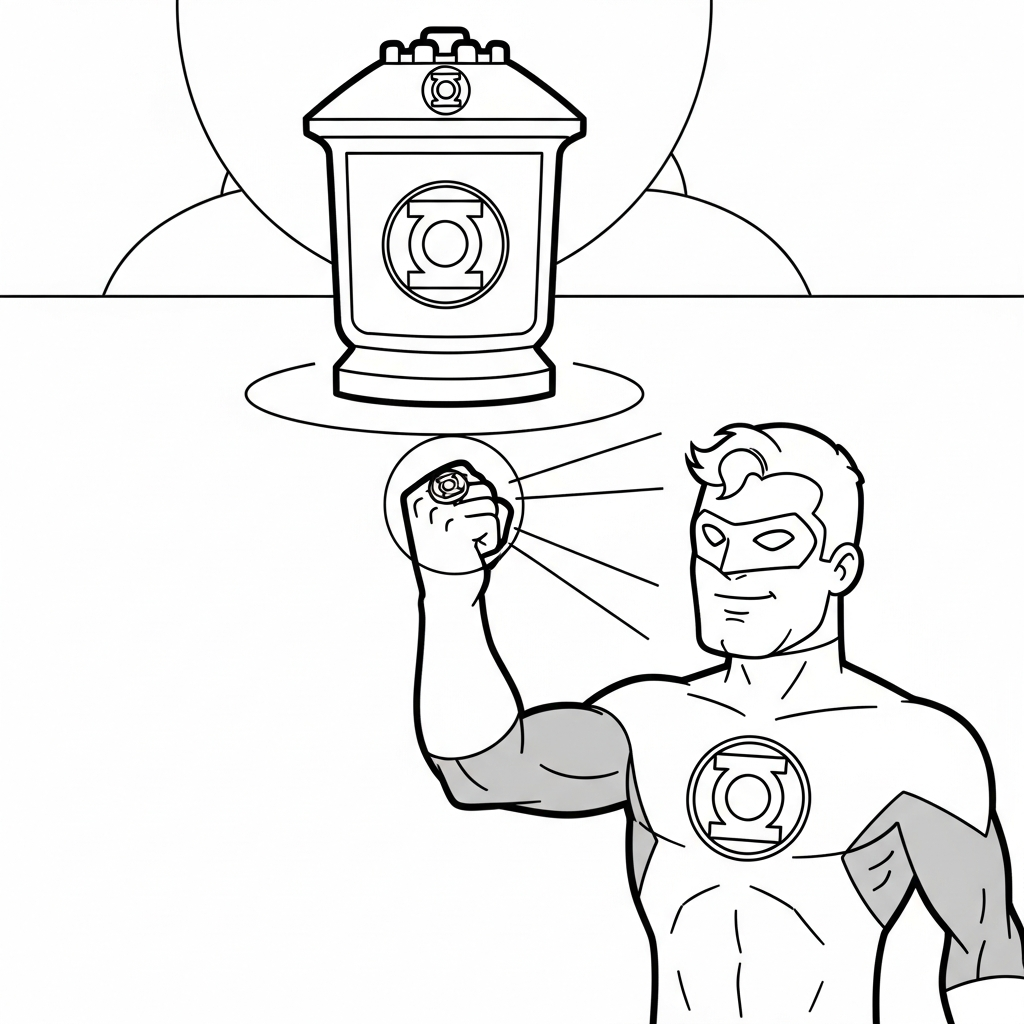 coloriage Green Lantern educatif pour enfant