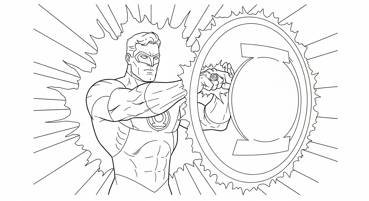 coloriage Green Lantern et découpage à imprimer