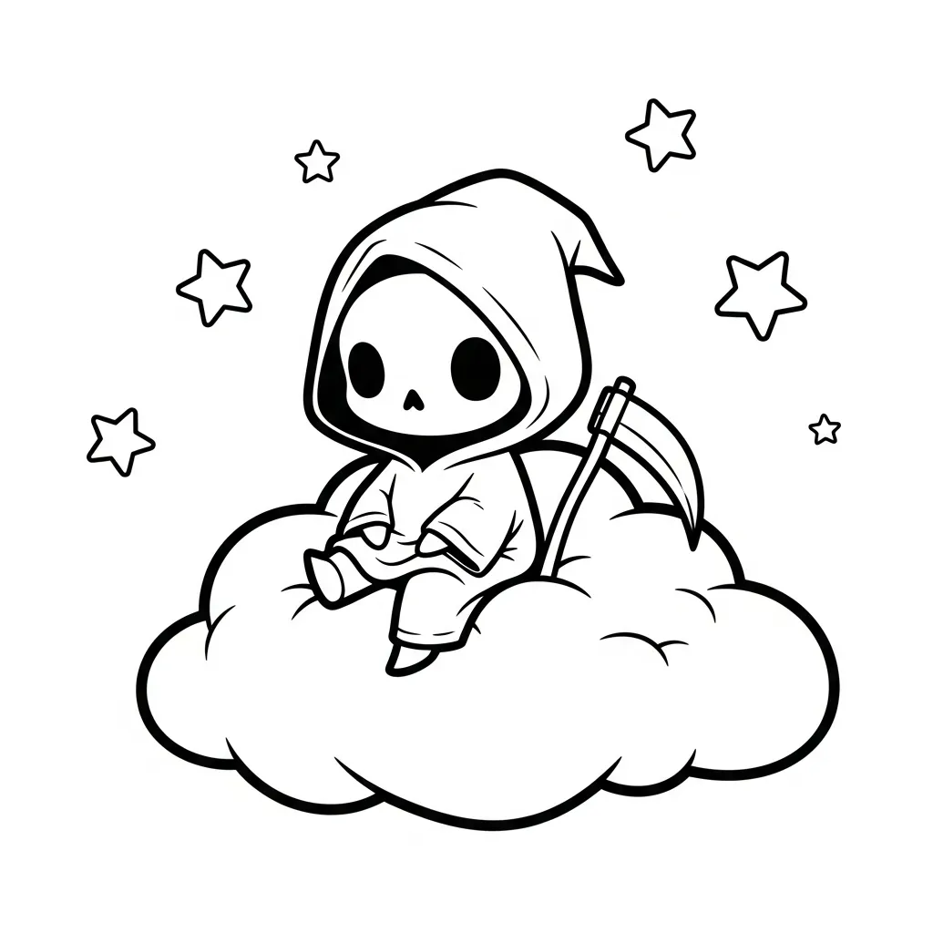 coloriage Grim Reaper et dessin a imprimer