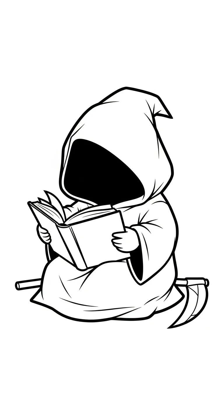 coloriage Grim Reaper à imprimer pour enfant de 2 ans