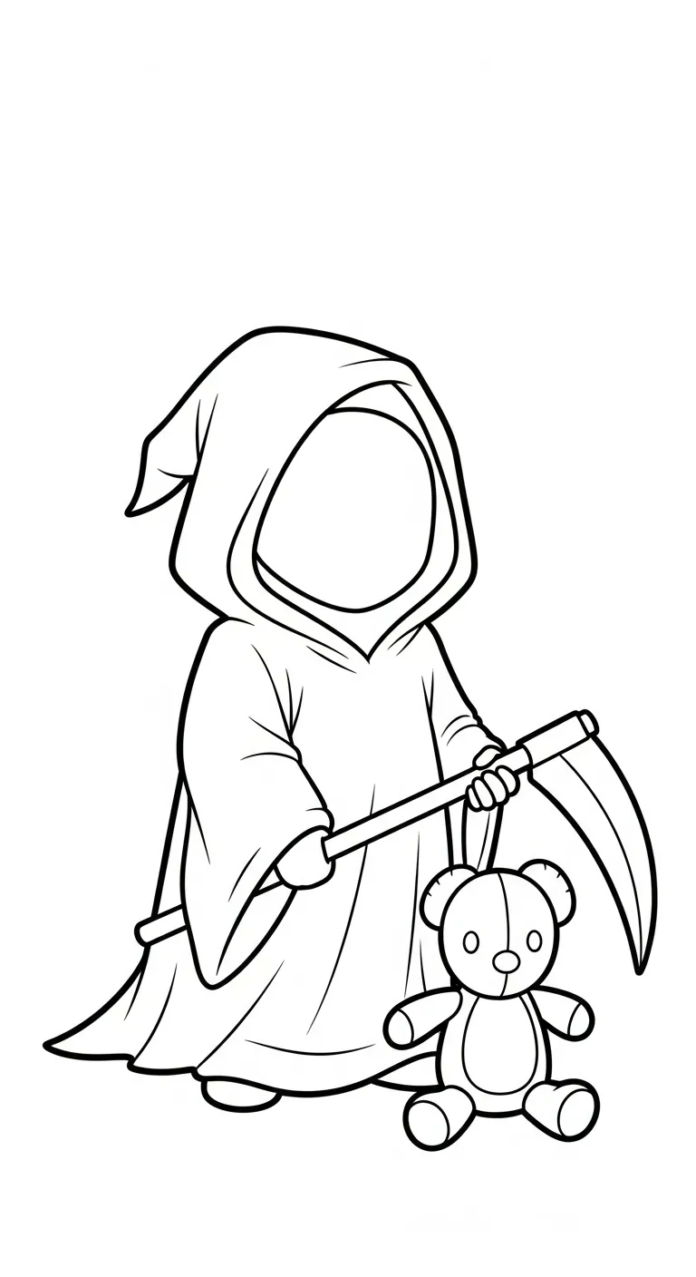 coloriage Grim Reaper pour primaire