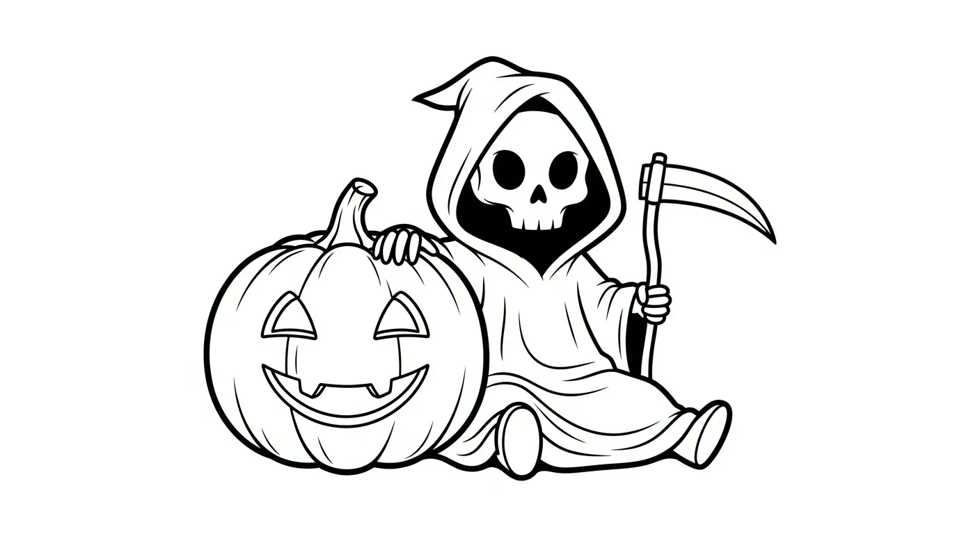 coloriage Grim Reaper gratuit pour enfants