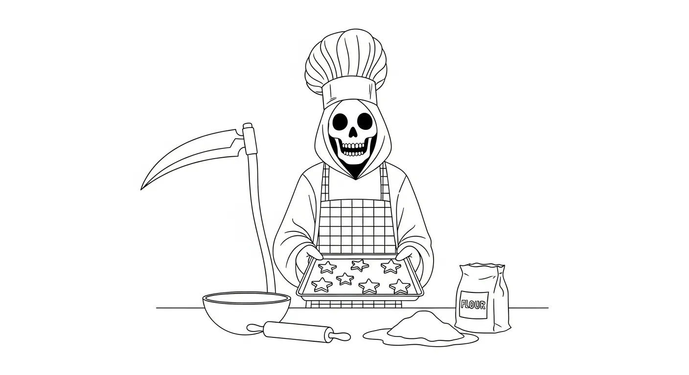 coloriage Grim Reaper pour enfant de 8 ans