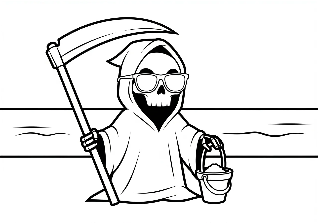 coloriage Grim Reaper à imprimer pdf 1