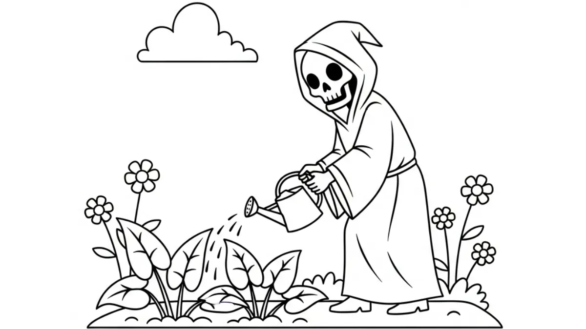 coloriage Grim Reaper pour enfant gratuit