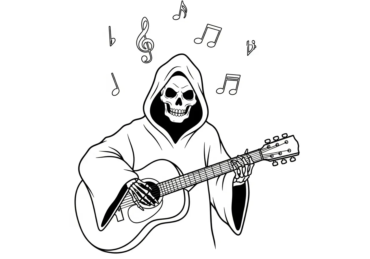 coloriage Grim Reaper gratuit à imprimer