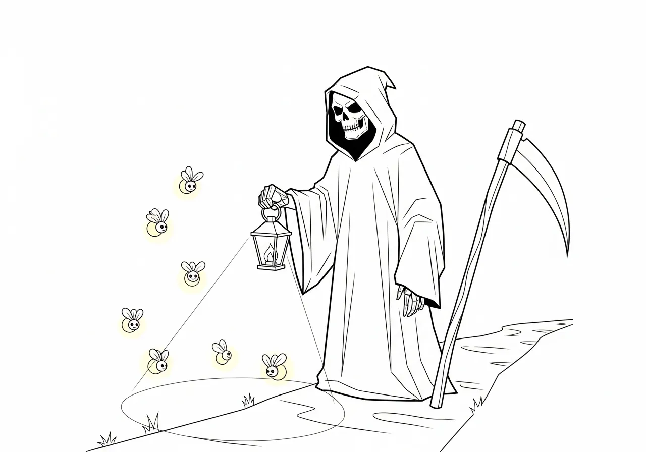 coloriage Grim Reaper gratuit en ligne