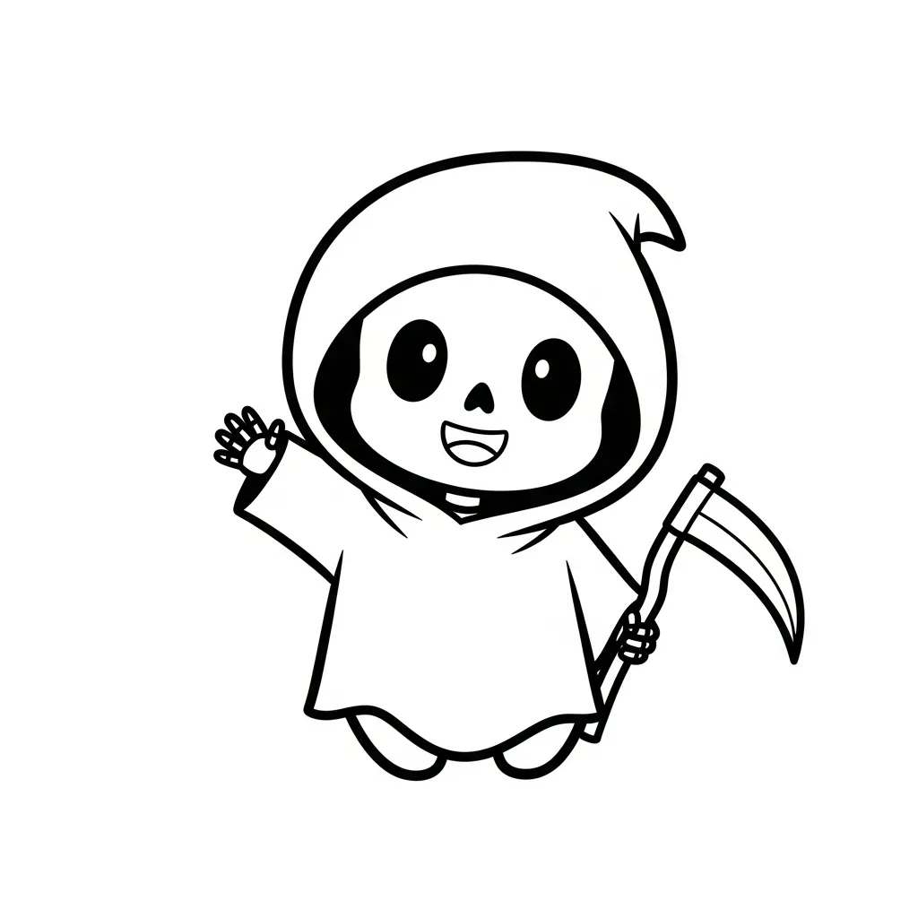 coloriage Grim Reaper a imprimer pour enfant de 4 ans