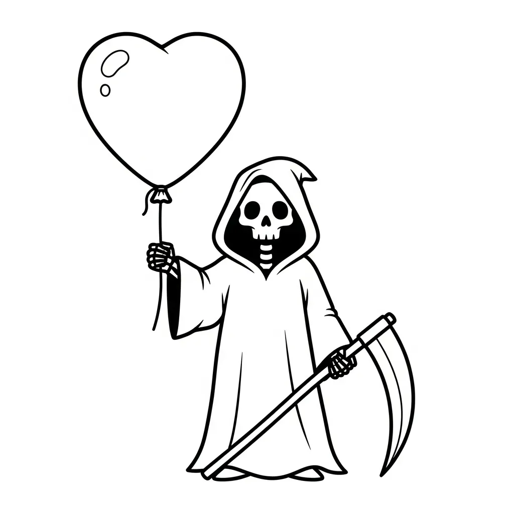coloriage Grim Reaper a colorier en ligne gratuitement