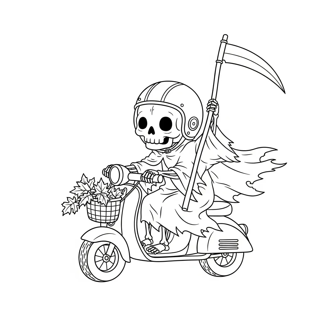 coloriage Grim Reaper gratuit a imprimer