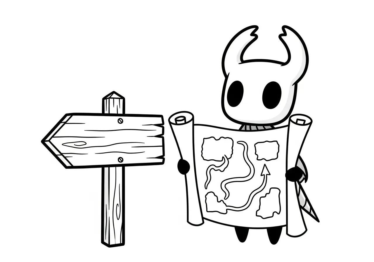 coloriage Hollow Knight pour enfant de 8 ans 1