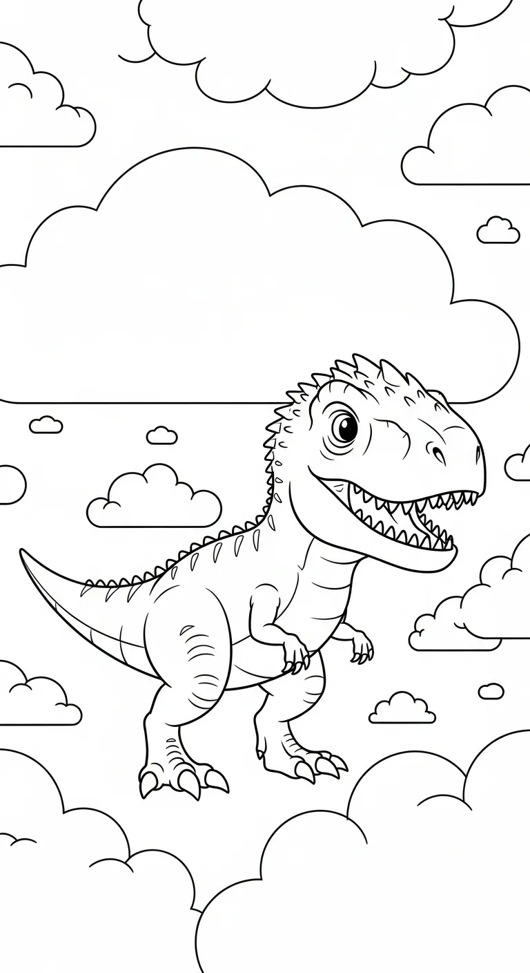 coloriage Indominus Rex de pour enfants 1