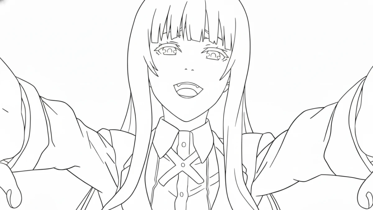 coloriage Kakegurui pour bebe a imprimer