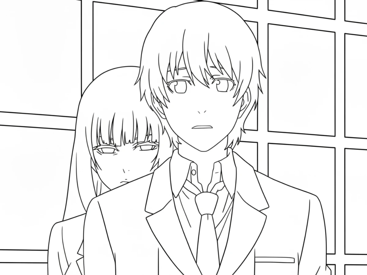 coloriage Kakegurui pour enfant a imprimer gratuit