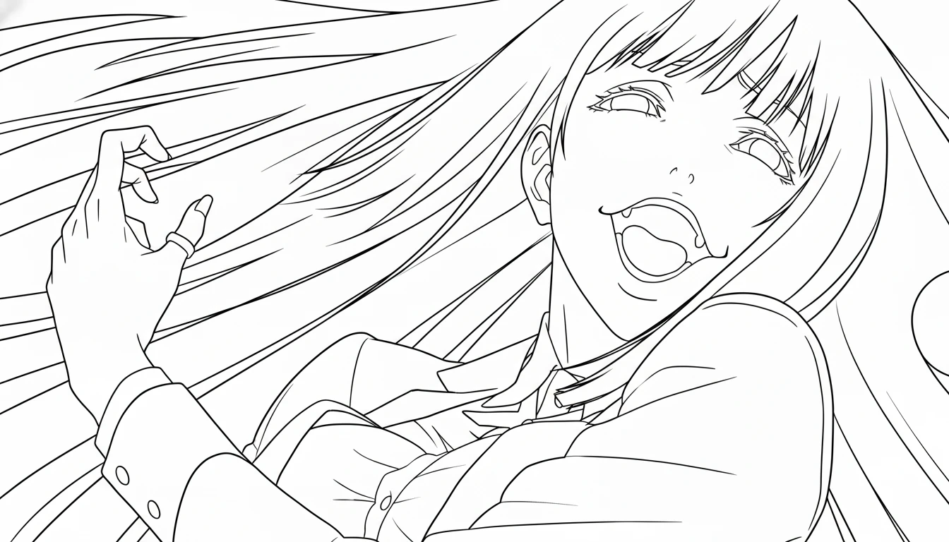coloriage Kakegurui à imprimer pour enfant de 7 ans
