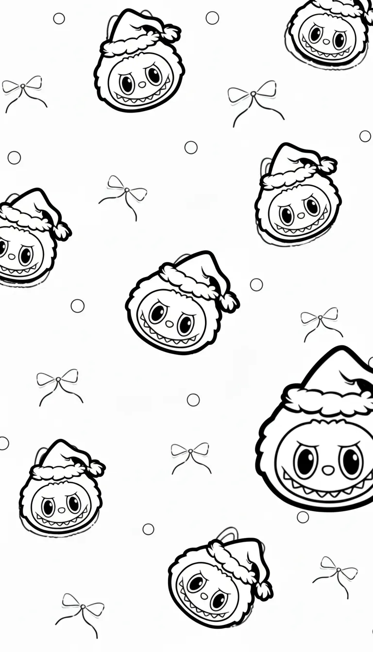 coloriage Labubu Noel pour enfant de 8 ans