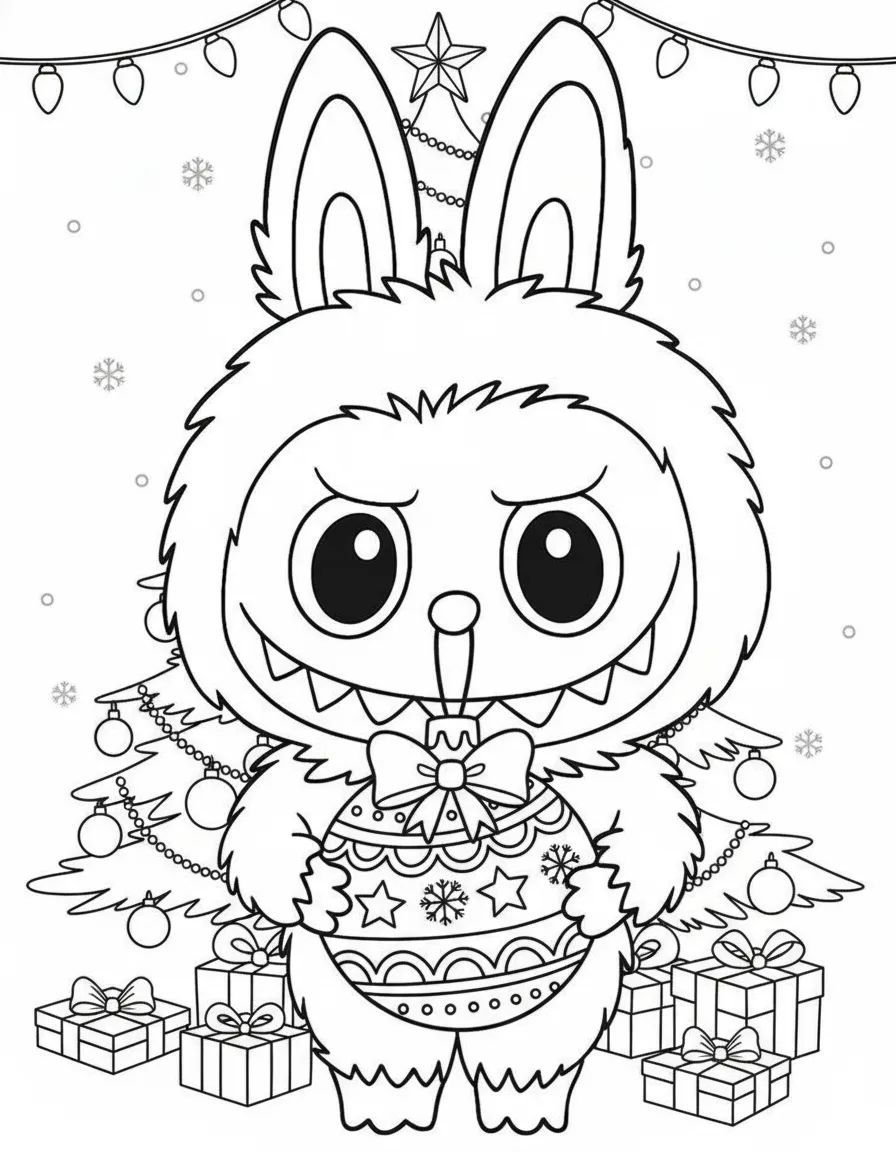 coloriage Labubu Noel a telecharger 1
