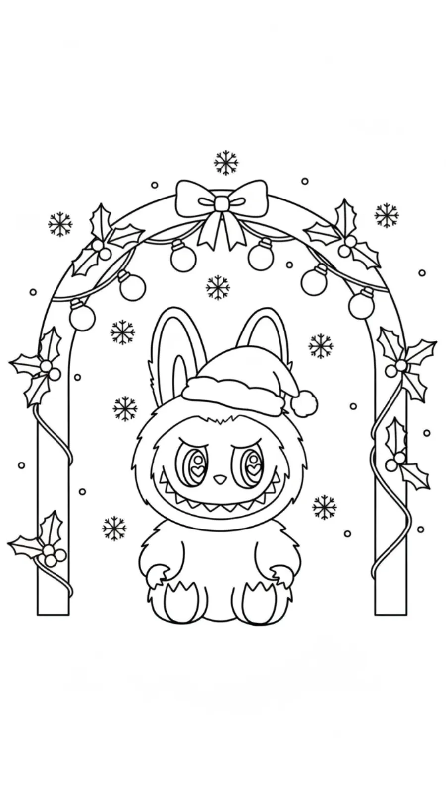 coloriage Labubu Noel à imprimer a4