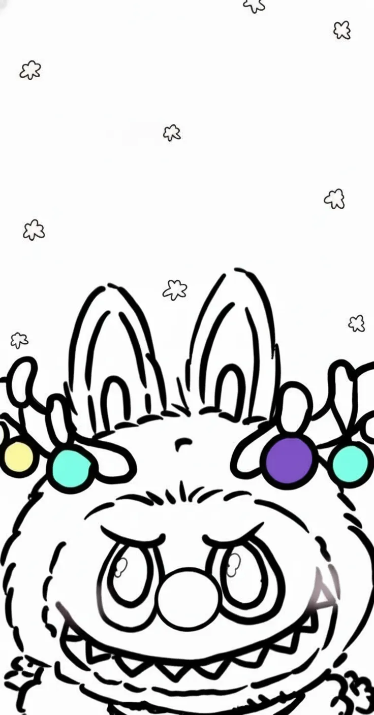 coloriage Labubu Noel pour enfants à imprimer