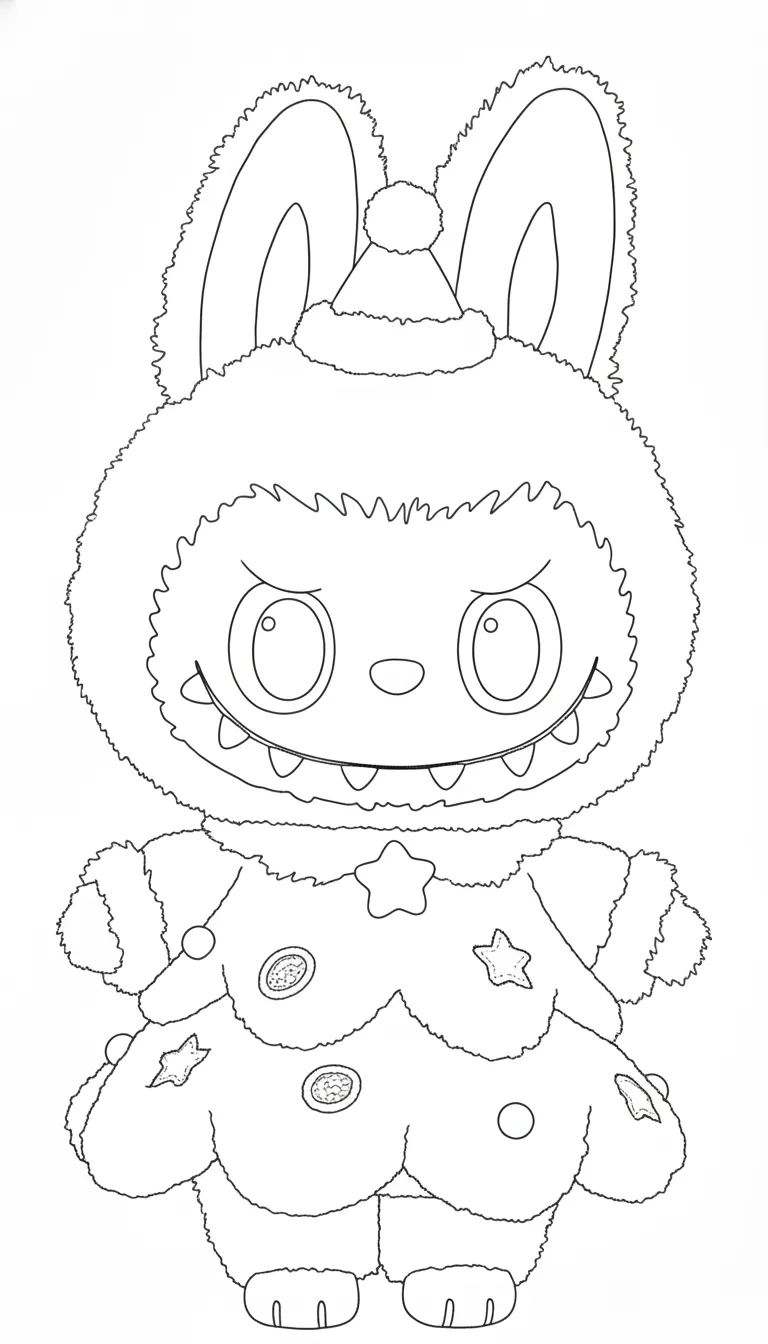 coloriage Labubu Noel de pour enfants