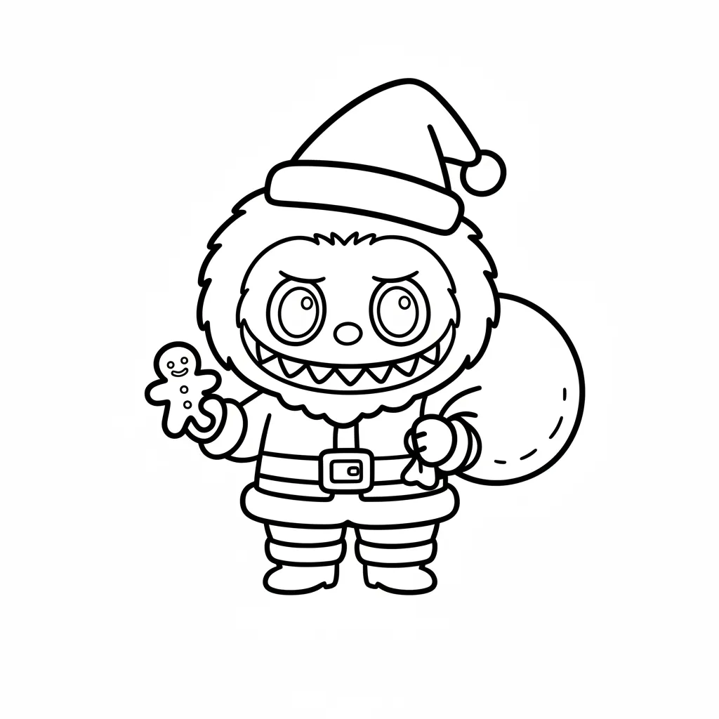 coloriage Labubu Noel a imprimer 1