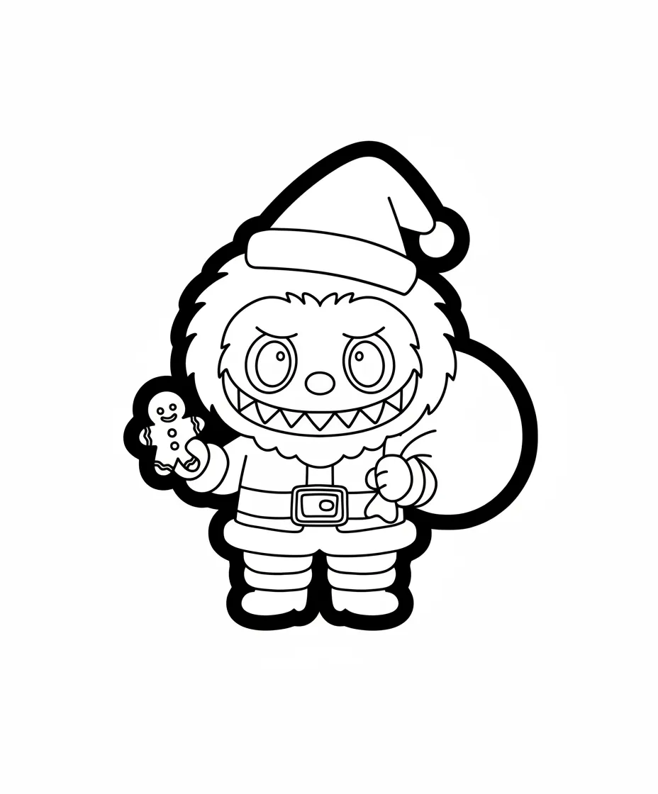 coloriage Labubu Noel pour enfant de 10 ans 1