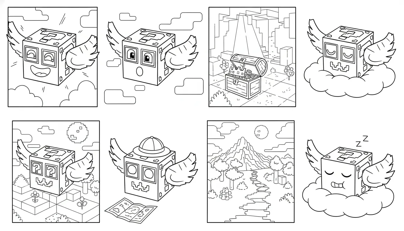 imprimer coloriage Lucky Box Brainrot pour enfant