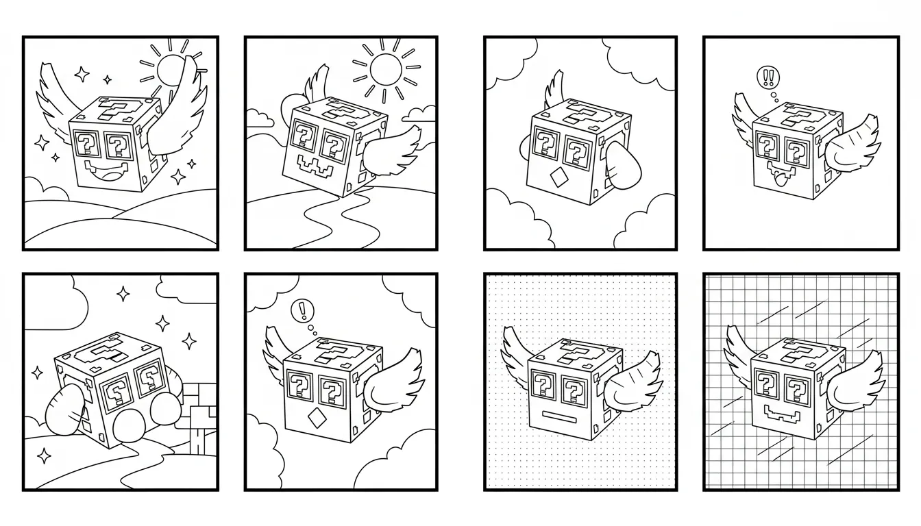 coloriage Lucky Box Brainrot pour enfant de 4 ans