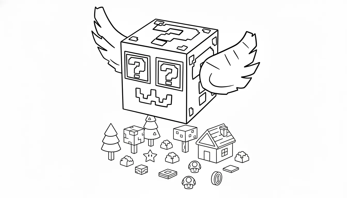 coloriage Lucky Box Brainrot a imprimer