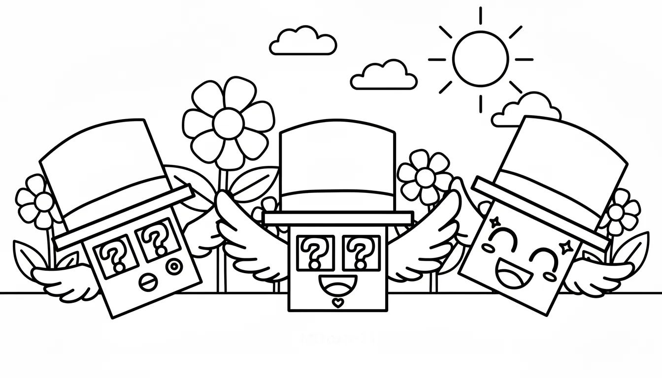 image pour coloriage Lucky Box Brainrot enfant