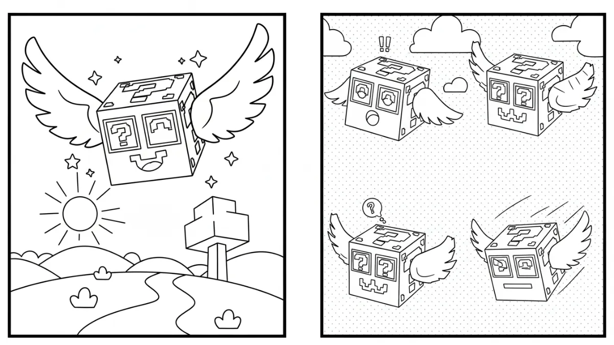 coloriage Lucky Box Brainrot d'enfant a imprimer