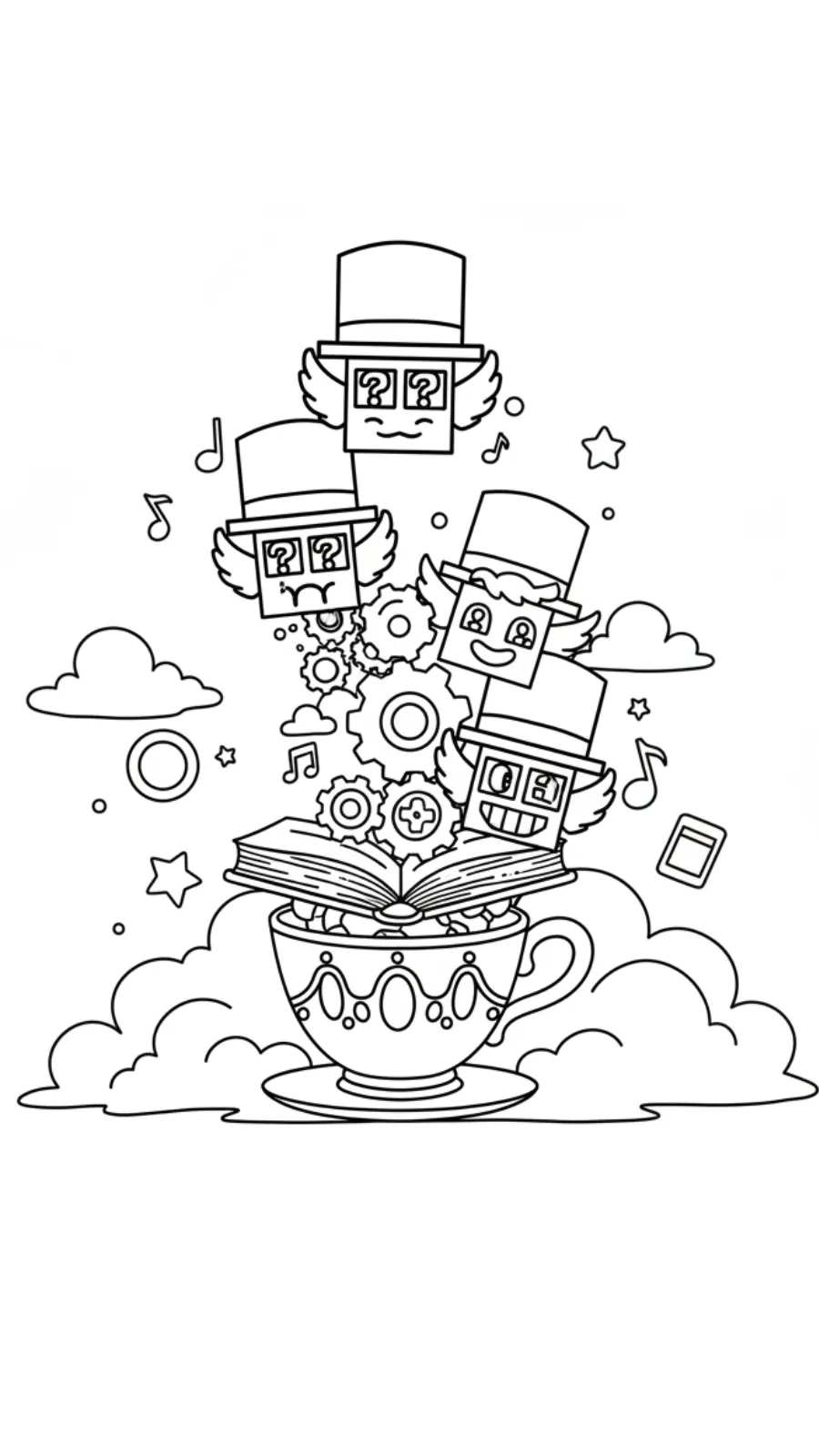 coloriage Lucky Box Brainrot à imprimer a4