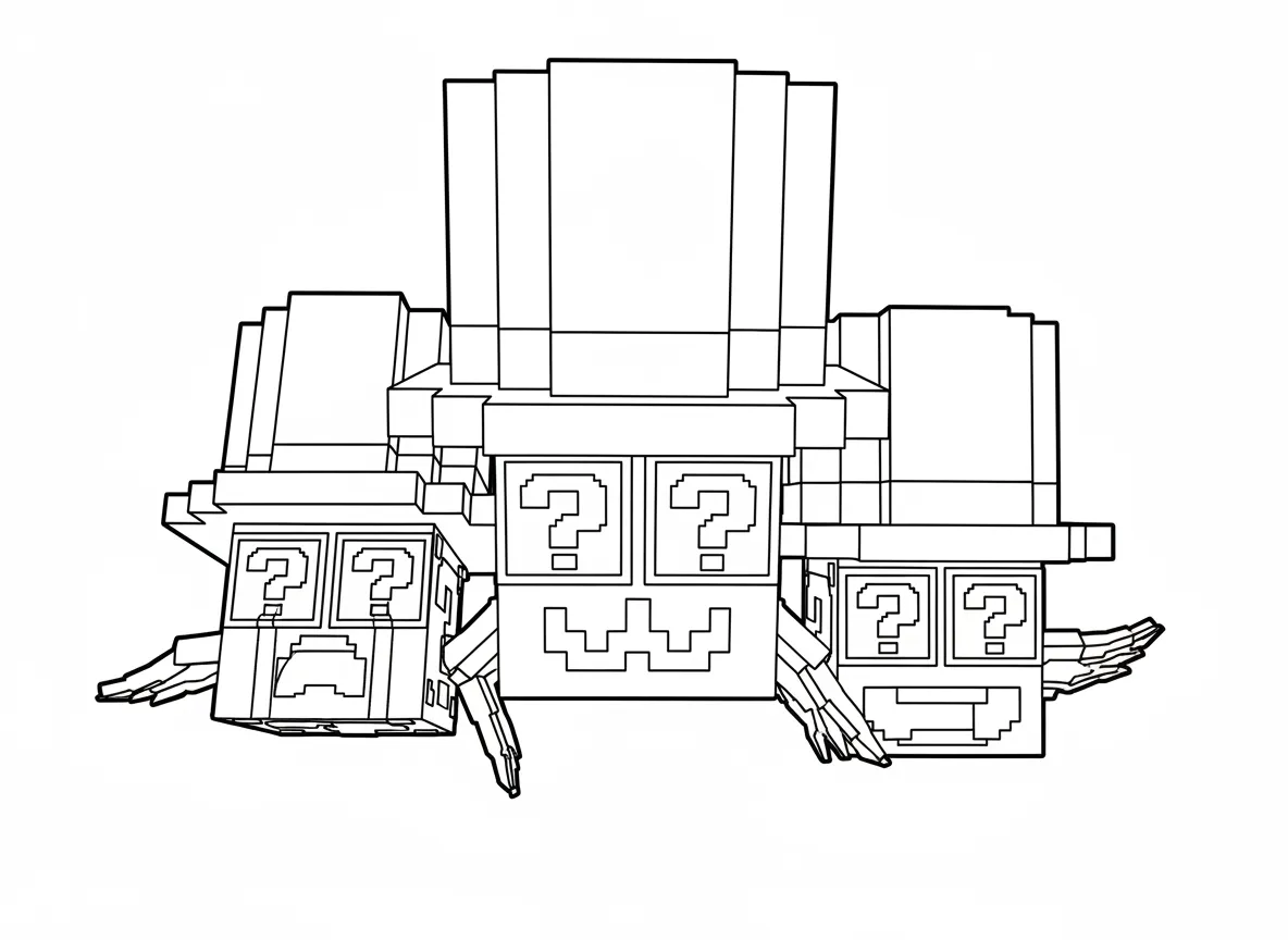 a imprimer coloriage Lucky Box Brainrot gratuit