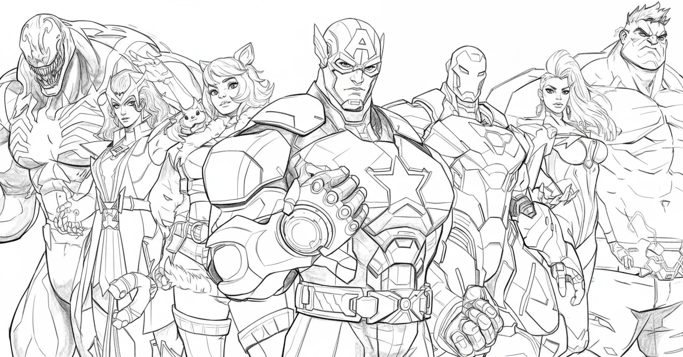 coloriage Marvel Rivals pour enfant de à imprimer