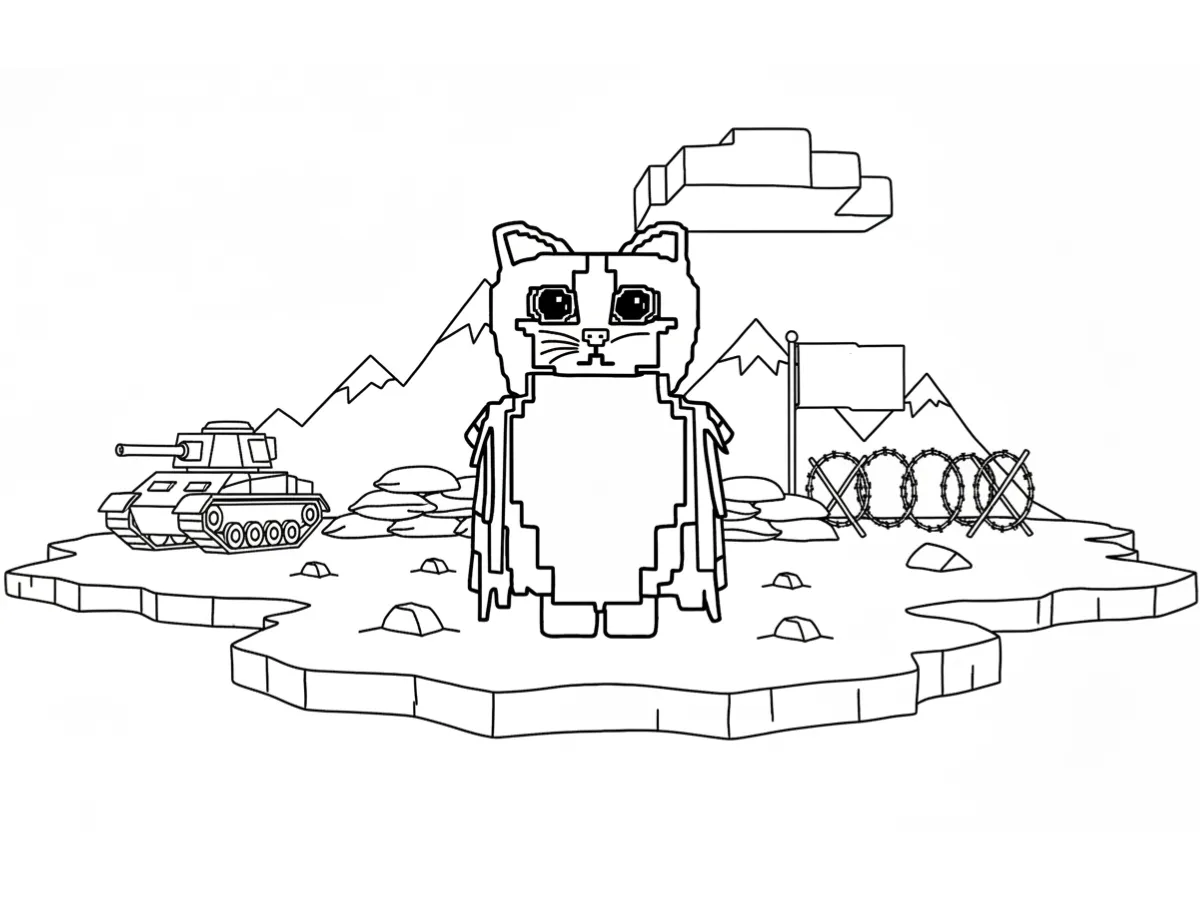 coloriage Meowl et decoupage a imprimer gratuit