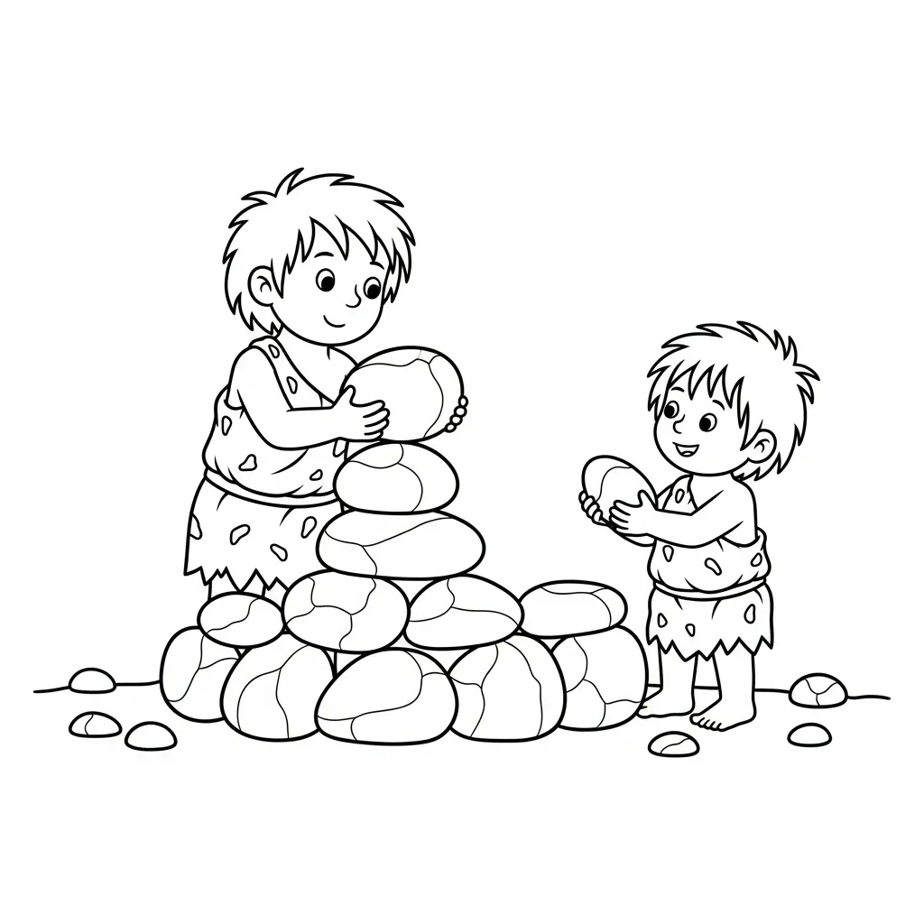 coloriage Préhistoire à imprimer kawaii