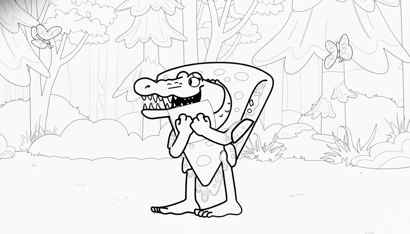 coloriage Quesadilla Crocodila en ligne pour enfant