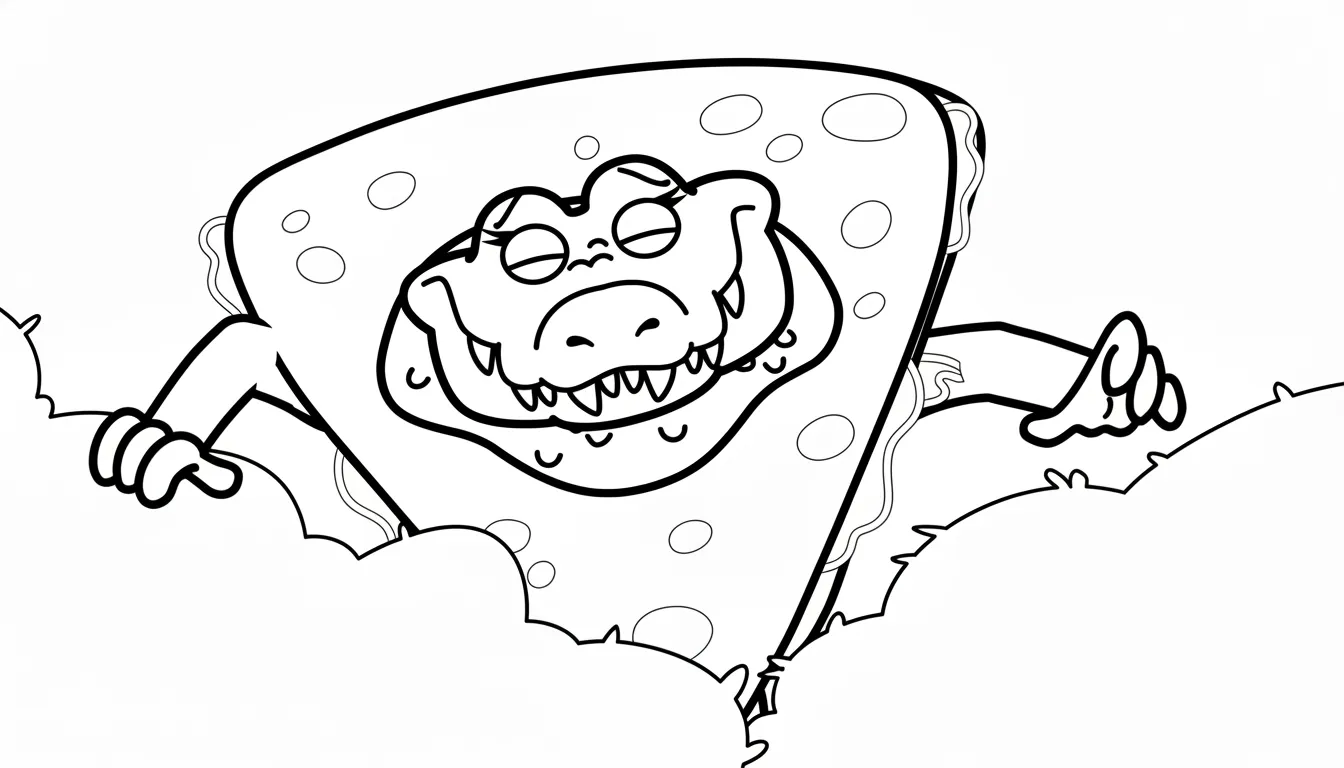 coloriage Quesadilla Crocodila à imprimer pdf