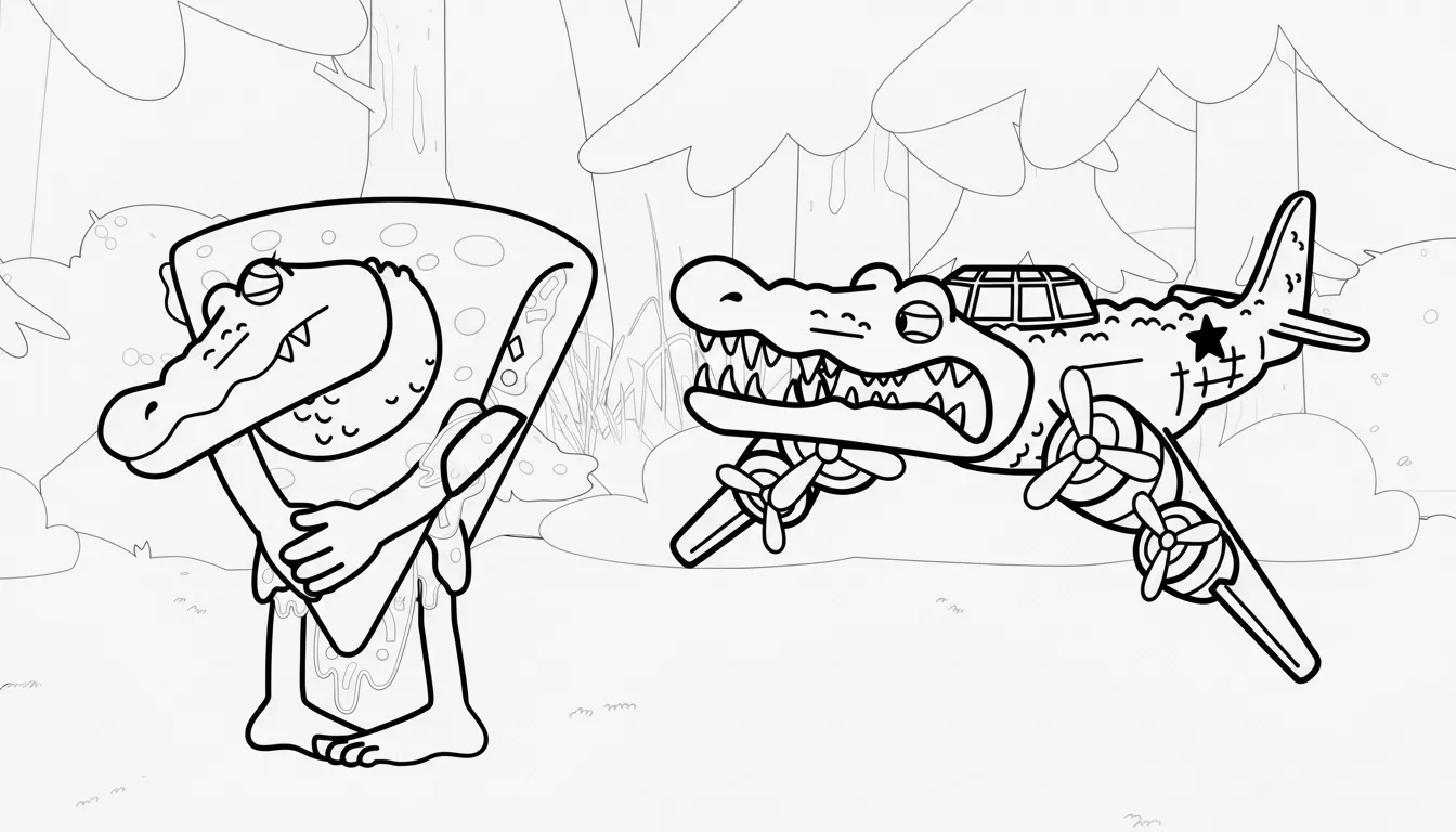 coloriage Quesadilla Crocodila pour enfant 1