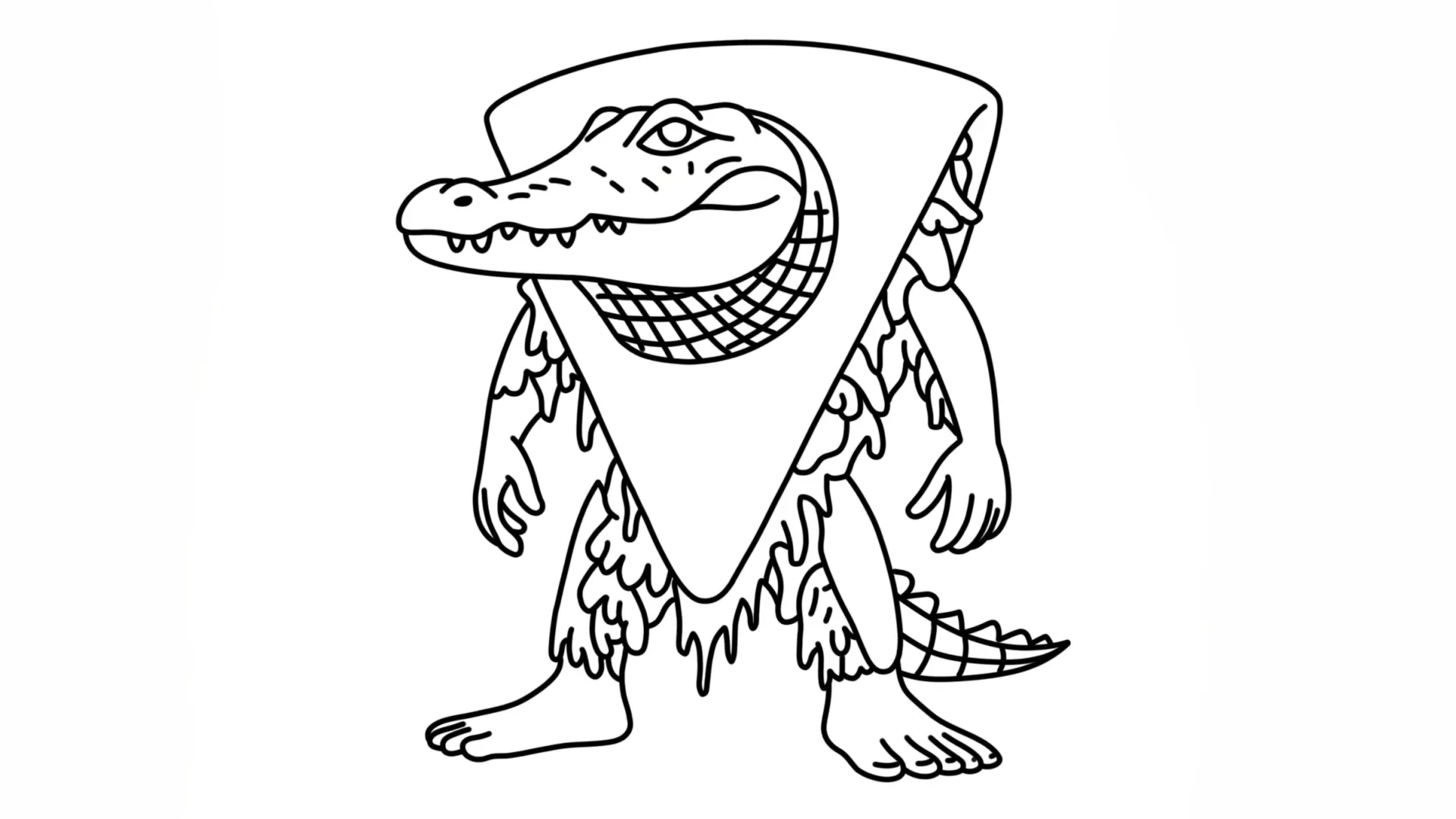 coloriage Quesadilla Crocodila pour enfant de 3 ans