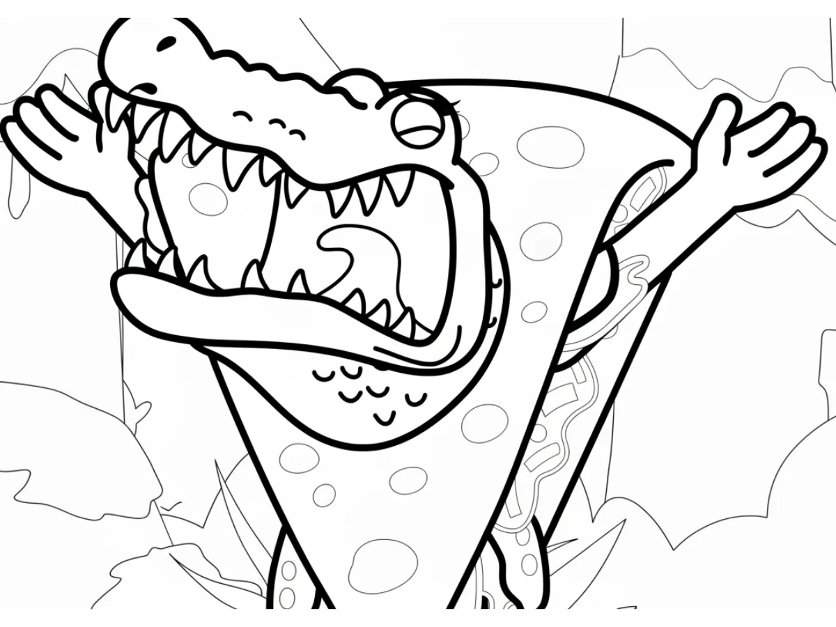 coloriage Quesadilla Crocodila pour enfant