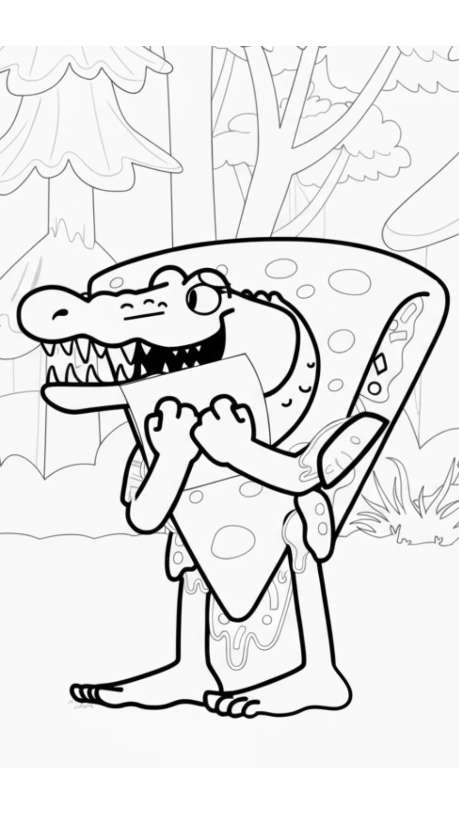 coloriage Quesadilla Crocodila pour bebe a imprimer