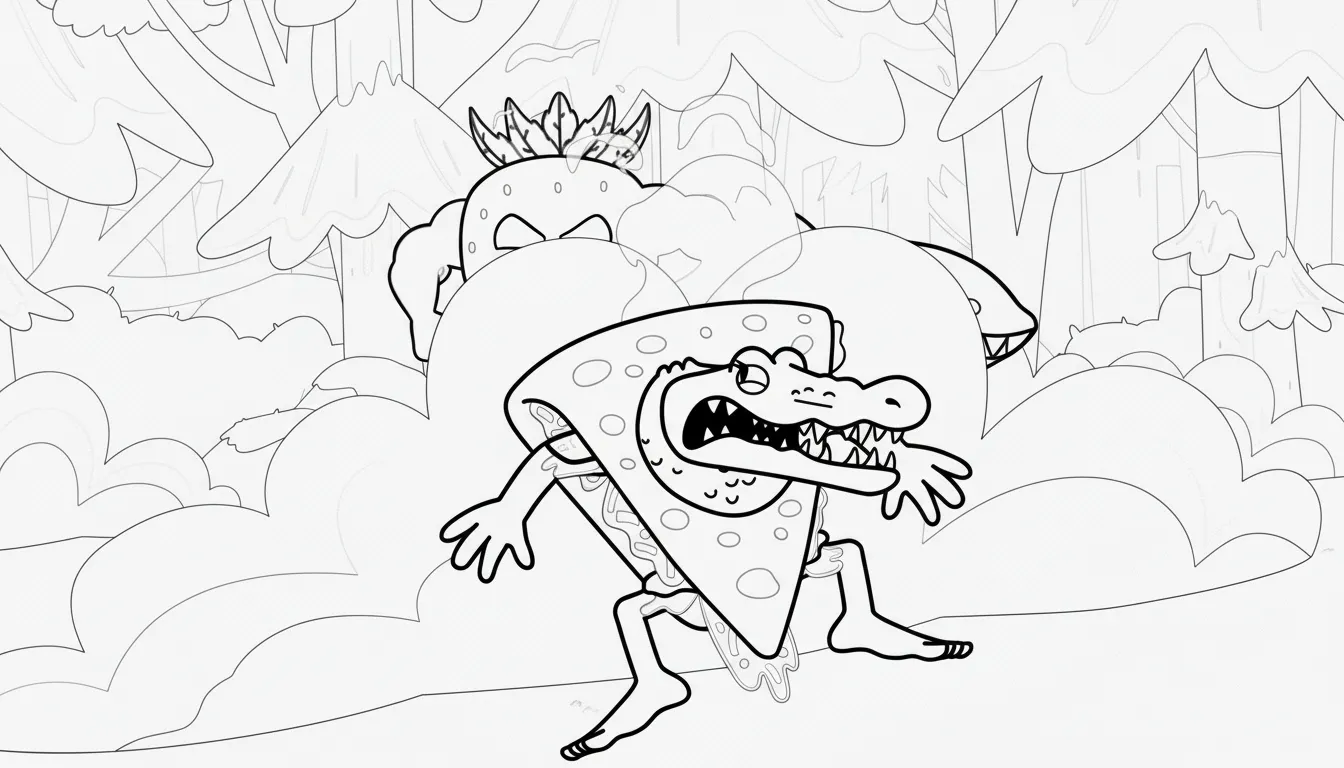 coloriage Quesadilla Crocodila à imprimer gratuitement
